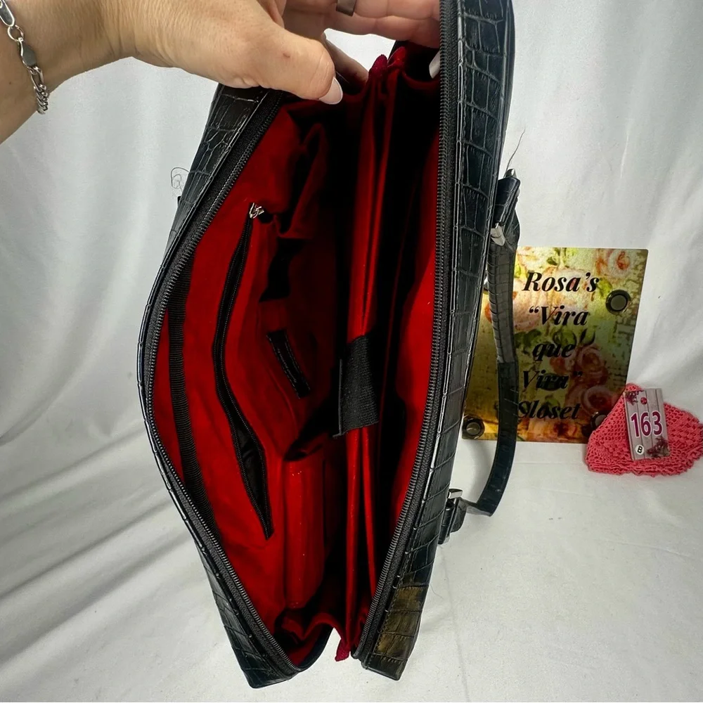 Mobile Edge Black Croc Embossed Tote Laptop Bag